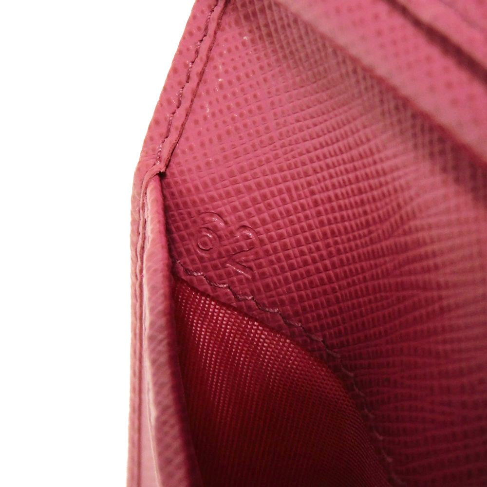PRADA Tri-fold wallet 1MH025 QWA F0505 Safiano leather (stamped) Rose pink logo metal Saffiano compact wallet