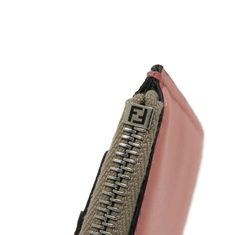FENDI Coin case 8AP161 ALWA F1L2E Smooth calf leather x grain leather (embossed) Pink Dahlia logo FF Diamond Fragment Case