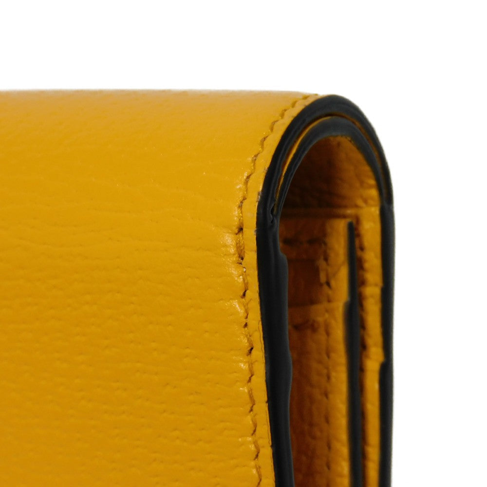 GUCCI Bifold Wallet 702248 DJ24G 7673 Textured leather yellow Adidas Horsebit Shoulder Compact Wallet Women(Unisex) Used Authentic
