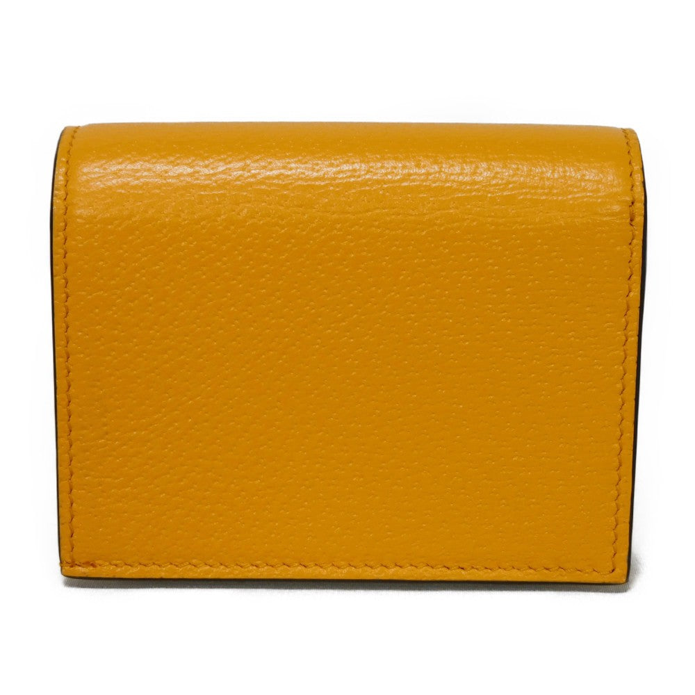 GUCCI Bifold Wallet 702248 DJ24G 7673 Textured leather yellow Adidas Horsebit Shoulder Compact Wallet Women(Unisex) Used Authentic