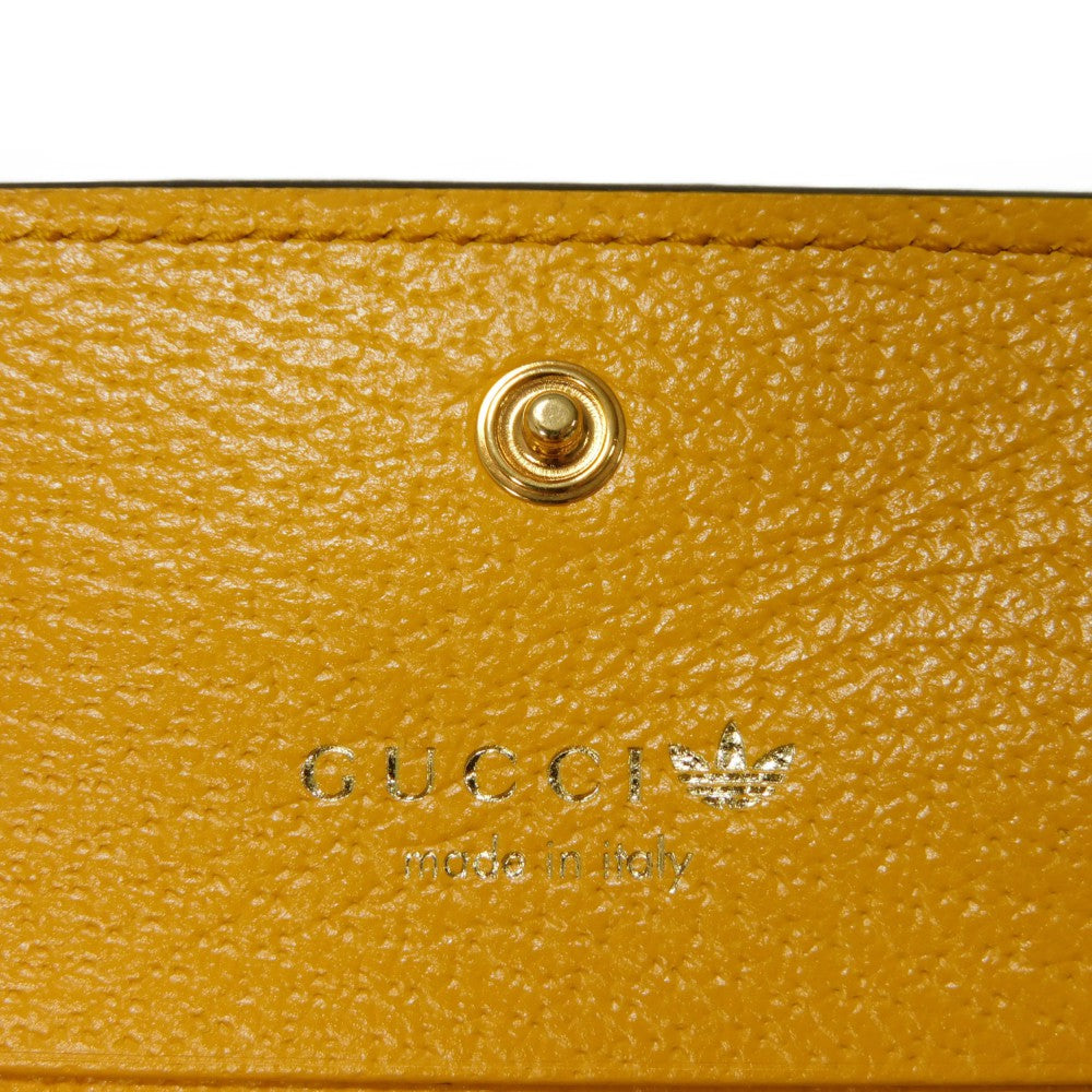 GUCCI Bifold Wallet 702248 DJ24G 7673 Textured leather yellow Adidas Horsebit Shoulder Compact Wallet Women(Unisex) Used Authentic