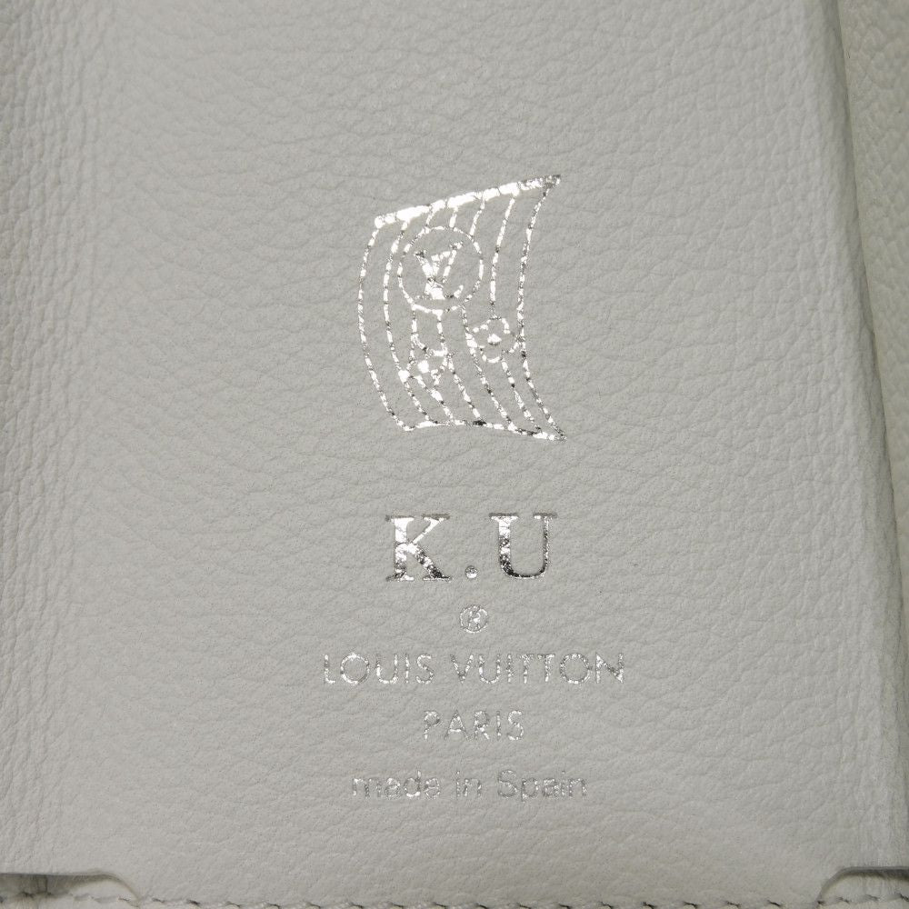 LOUIS VUITTON Tri-fold wallet M68482 Grain calf leather (embossed) snow LV logo Portefeuille Rock Mini