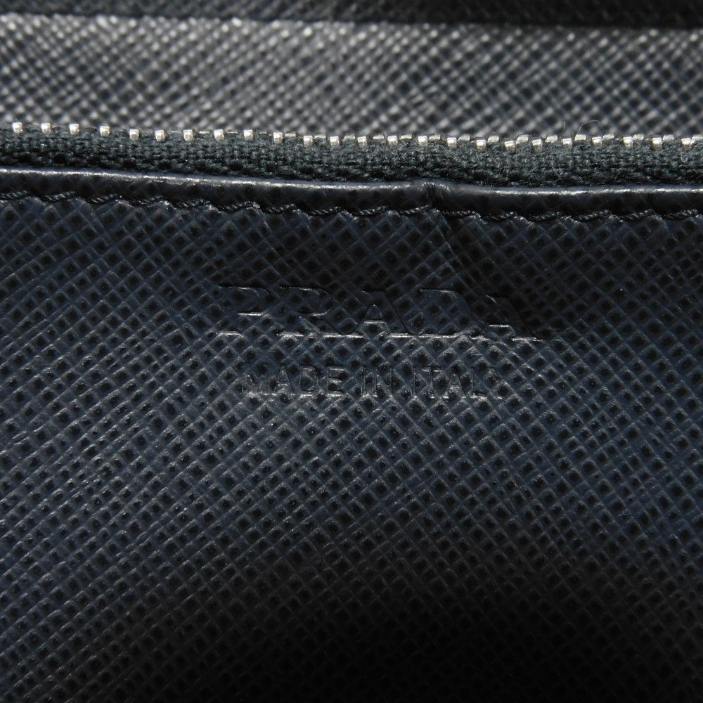 PRADA Long Wallet Purse 2ML317 PN9 F0216 Safiano leather (stamped) Navy Logo embossing Saffiano zip around wallet