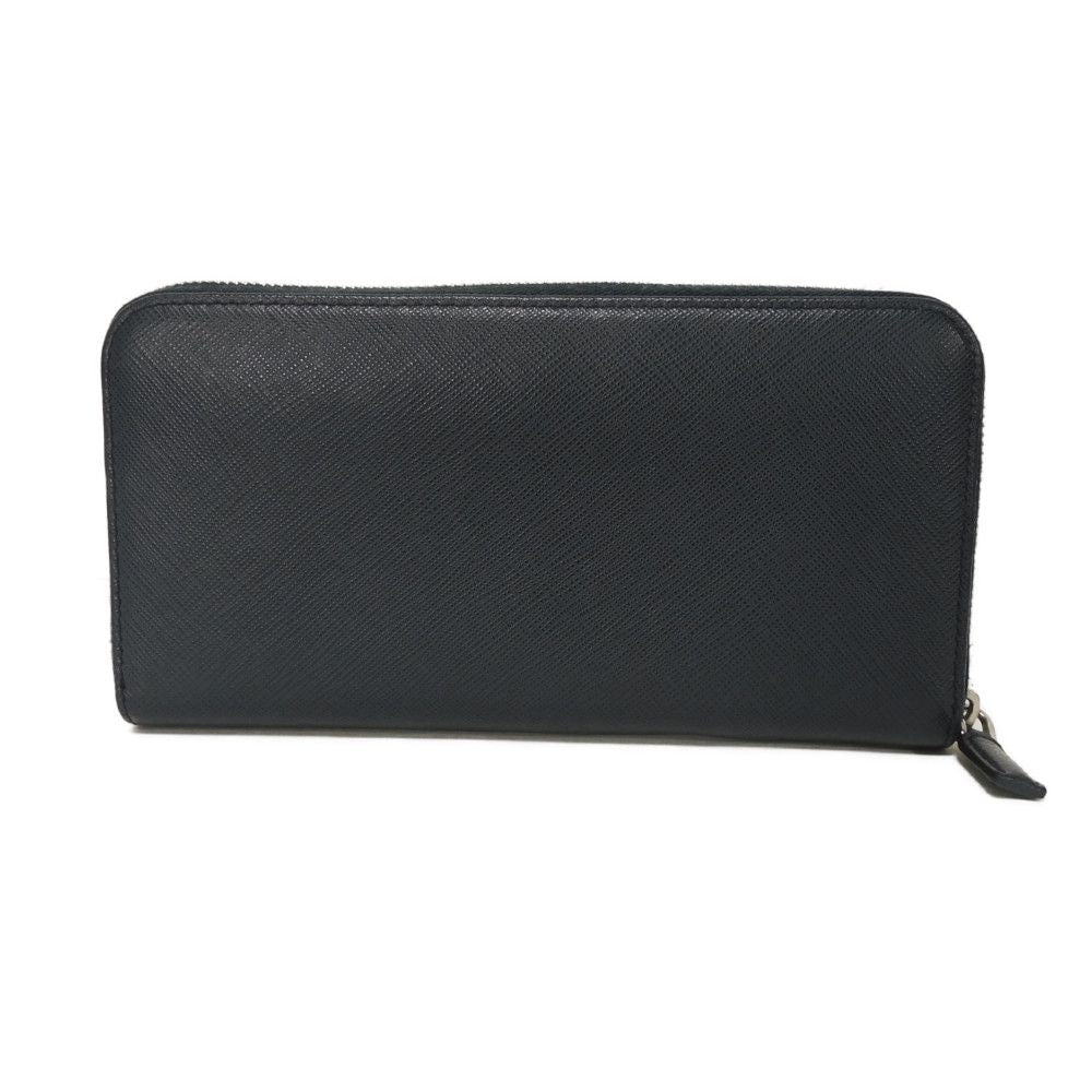 PRADA Long Wallet Purse 2ML317 PN9 F0216 Safiano leather (stamped) Navy Logo embossing Saffiano zip around wallet