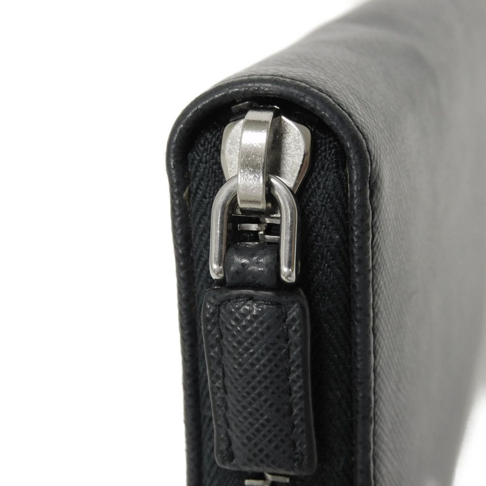 PRADA Long Wallet Purse 2ML317 PN9 F0216 Safiano leather (stamped) Navy Logo embossing Saffiano zip around wallet