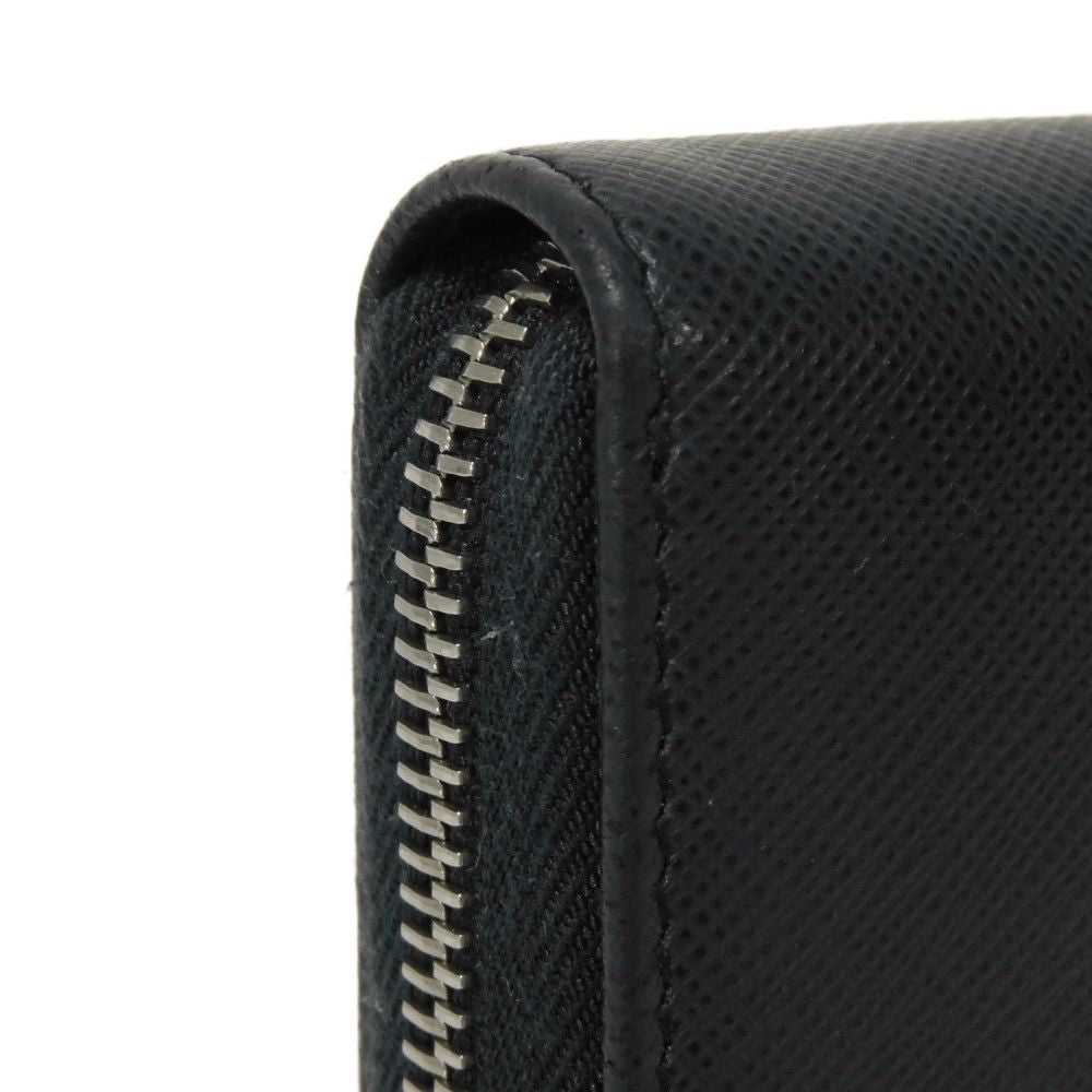PRADA Long Wallet Purse 2ML317 PN9 F0216 Safiano leather (stamped) Navy Logo embossing Saffiano zip around wallet