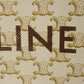 CELINE Coin case 10C662CA2.01BC Triomphe canvas (coating processing) white Triomphe logo coin & card case