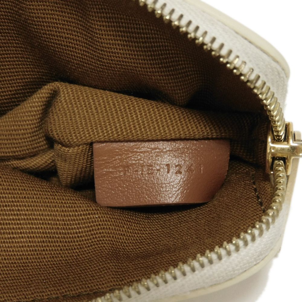 CELINE Coin case 10C662CA2.01BC Triomphe canvas (coating processing) white Triomphe logo coin & card case