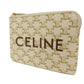 CELINE Coin case 10C662CA2.01BC Triomphe canvas (coating processing) white Triomphe logo coin & card case