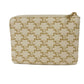 CELINE Coin case 10C662CA2.01BC Triomphe canvas (coating processing) white Triomphe logo coin & card case