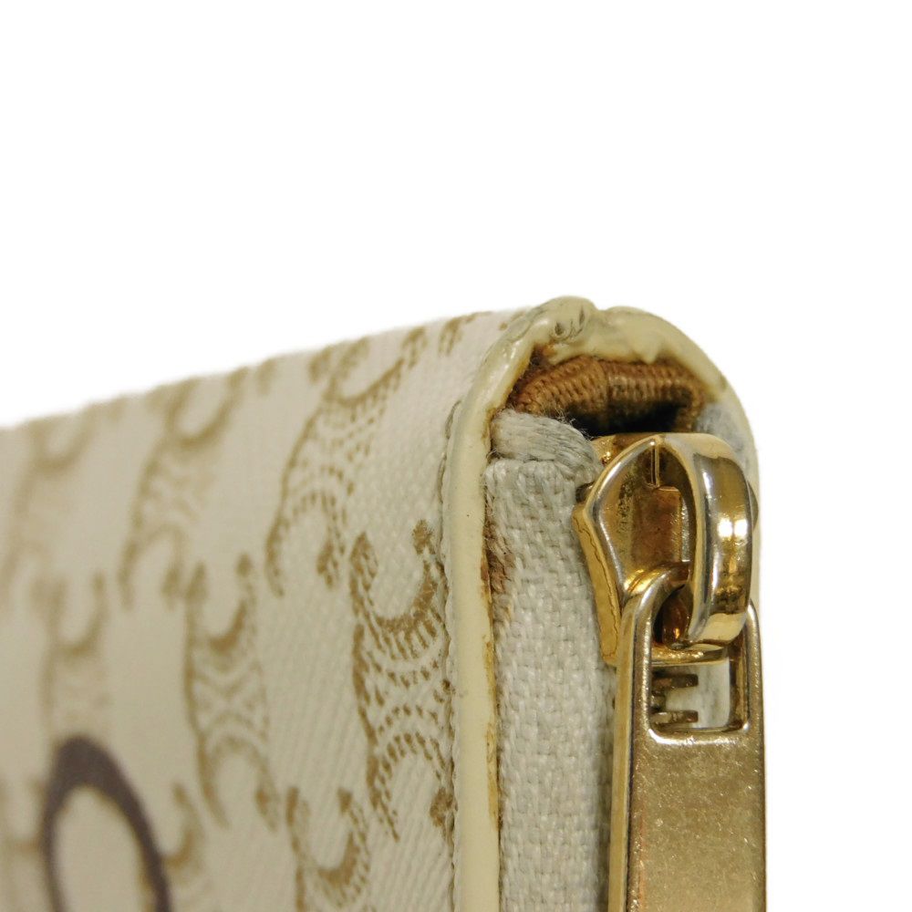 CELINE Coin case 10C662CA2.01BC Triomphe canvas (coating processing) white Triomphe logo coin & card case