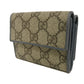 GUCCI Tri-fold wallet 256442 GG Supreme canvas (polyurethane finish) x calf leather beige Double G GG Supreme Mini Wallet