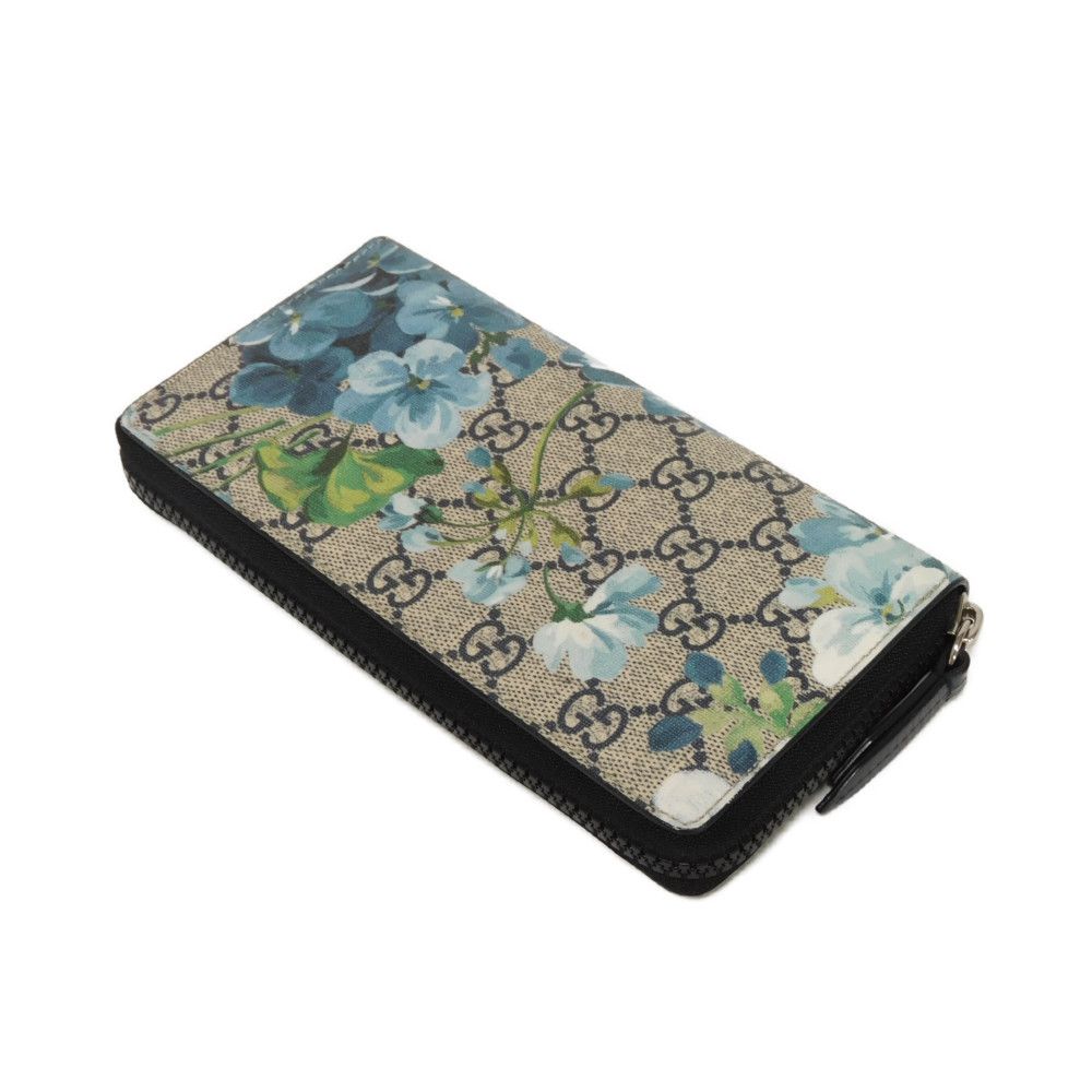 GUCCI Long Wallet Purse 408665 KU2HN 8499 canvas beige GG Supreme GG Blooms Zip Around Wallet