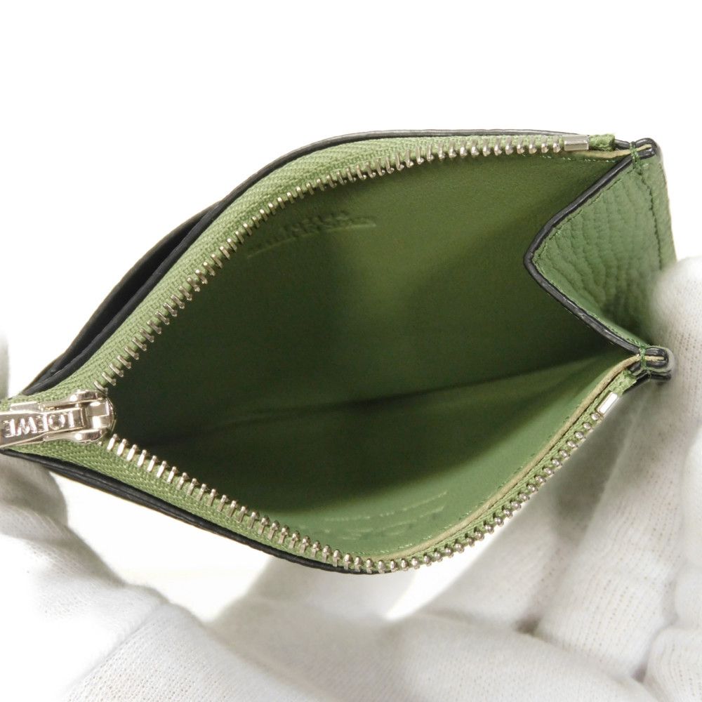LOEWE Coin case C821R80X01 Pebble grain calfskin (embossed) Rosemary Anagram Square Zip Card Holder