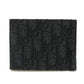 Dior Bifold Wallet 2ESBH069YSE_H03E Jacquard canvas x smooth calf leather black logo metal Oblique Jacquard Money Clip Wallet