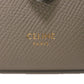 CELINE Bifold Wallet 10H263BRU.10PI Grained calfskin (embossed) x smooth calfskin pebble x mineral New logo Small strap wallet