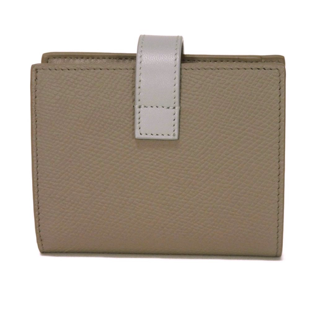 CELINE Bifold Wallet 10H263BRU.10PI Grained calfskin (embossed) x smooth calfskin pebble x mineral New logo Small strap wallet