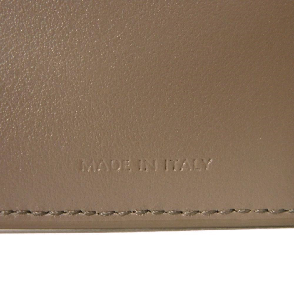 CELINE Bifold Wallet 10H263BRU.10PI Grained calfskin (embossed) x smooth calfskin pebble x mineral New logo Small strap wallet