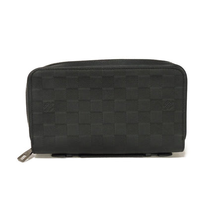 LOUIS VUITTON Long Wallet Purse N61254 Anfini Leather (Damie embossed) onyx Damier Anfini Zippy XL