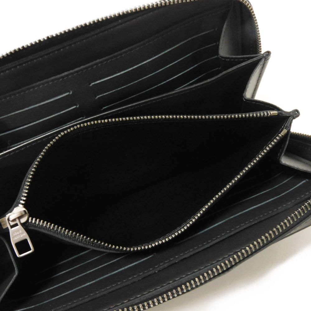 LOUIS VUITTON Long Wallet Purse N61254 Anfini Leather (Damie embossed) onyx Damier Anfini Zippy XL
