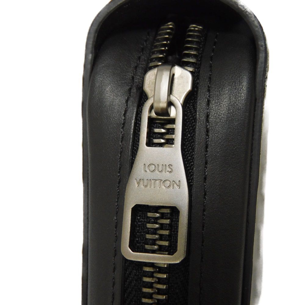 LOUIS VUITTON Long Wallet Purse N61254 Anfini Leather (Damie embossed) onyx Damier Anfini Zippy XL