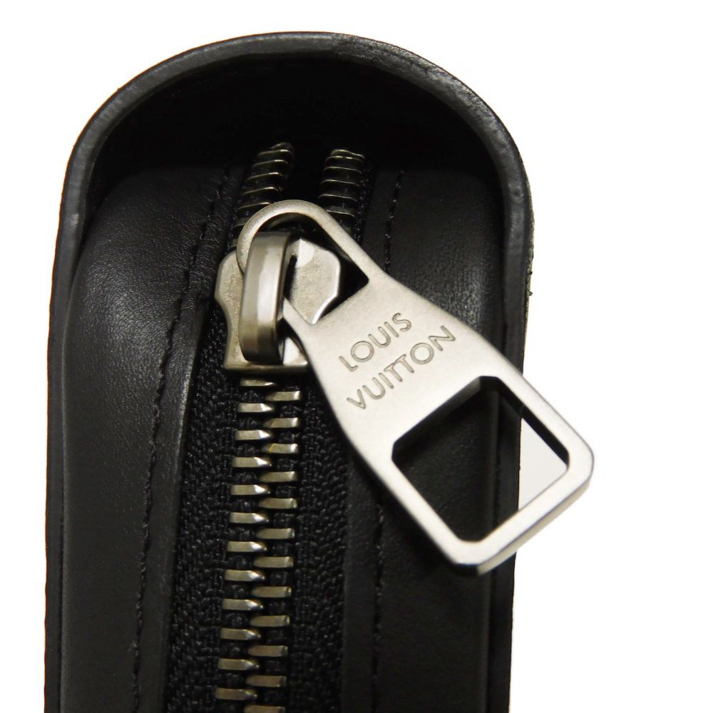 LOUIS VUITTON Long Wallet Purse N61254 Anfini Leather (Damie embossed) onyx Damier Anfini Zippy XL