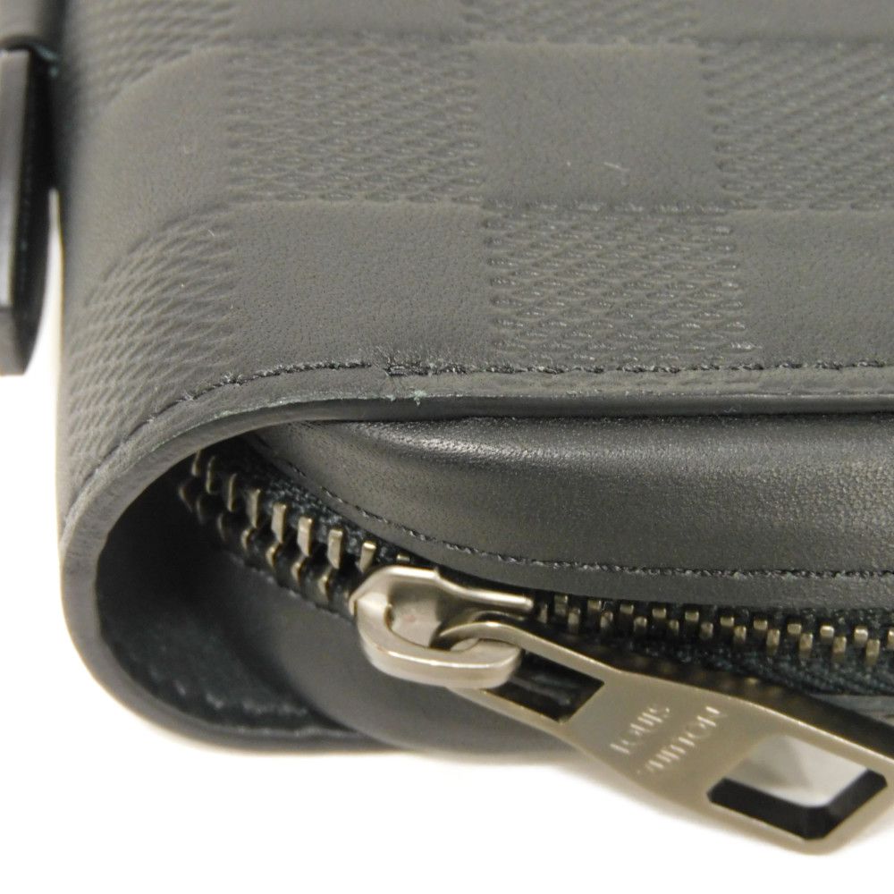 LOUIS VUITTON Long Wallet Purse N61254 Anfini Leather (Damie embossed) onyx Damier Anfini Zippy XL