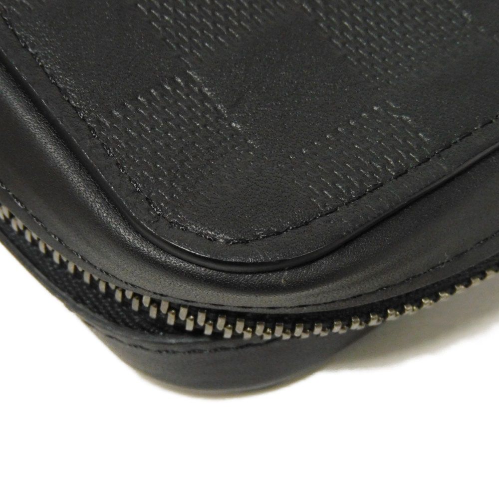 LOUIS VUITTON Long Wallet Purse N61254 Anfini Leather (Damie embossed) onyx Damier Anfini Zippy XL