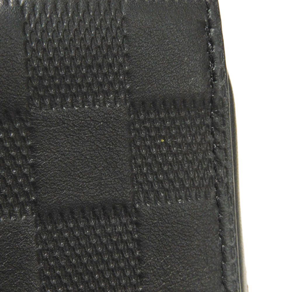 LOUIS VUITTON Long Wallet Purse N61254 Anfini Leather (Damie embossed) onyx Damier Anfini Zippy XL