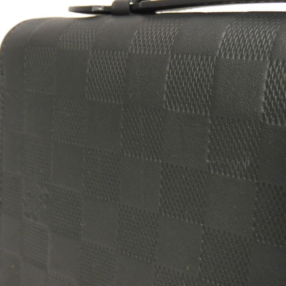 LOUIS VUITTON Long Wallet Purse N61254 Anfini Leather (Damie embossed) onyx Damier Anfini Zippy XL