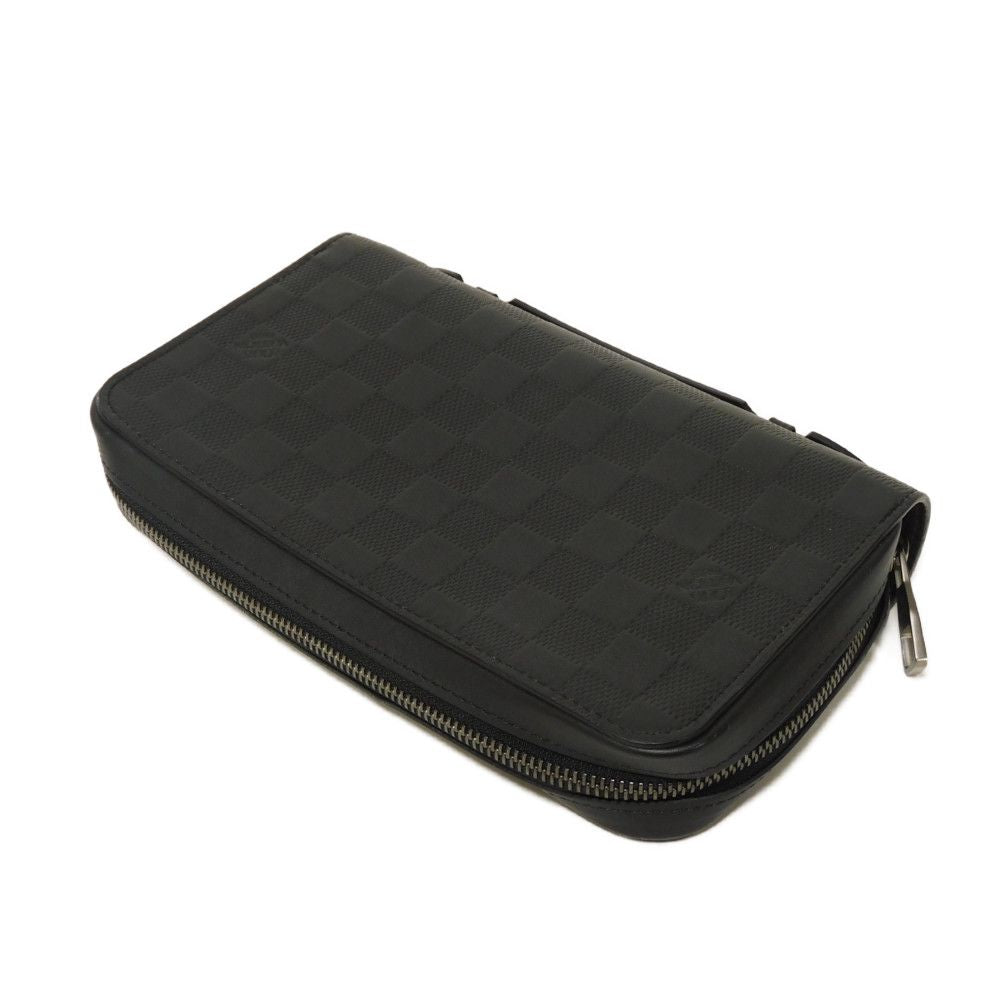 LOUIS VUITTON Long Wallet Purse N61254 Anfini Leather (Damie embossed) onyx Damier Anfini Zippy XL