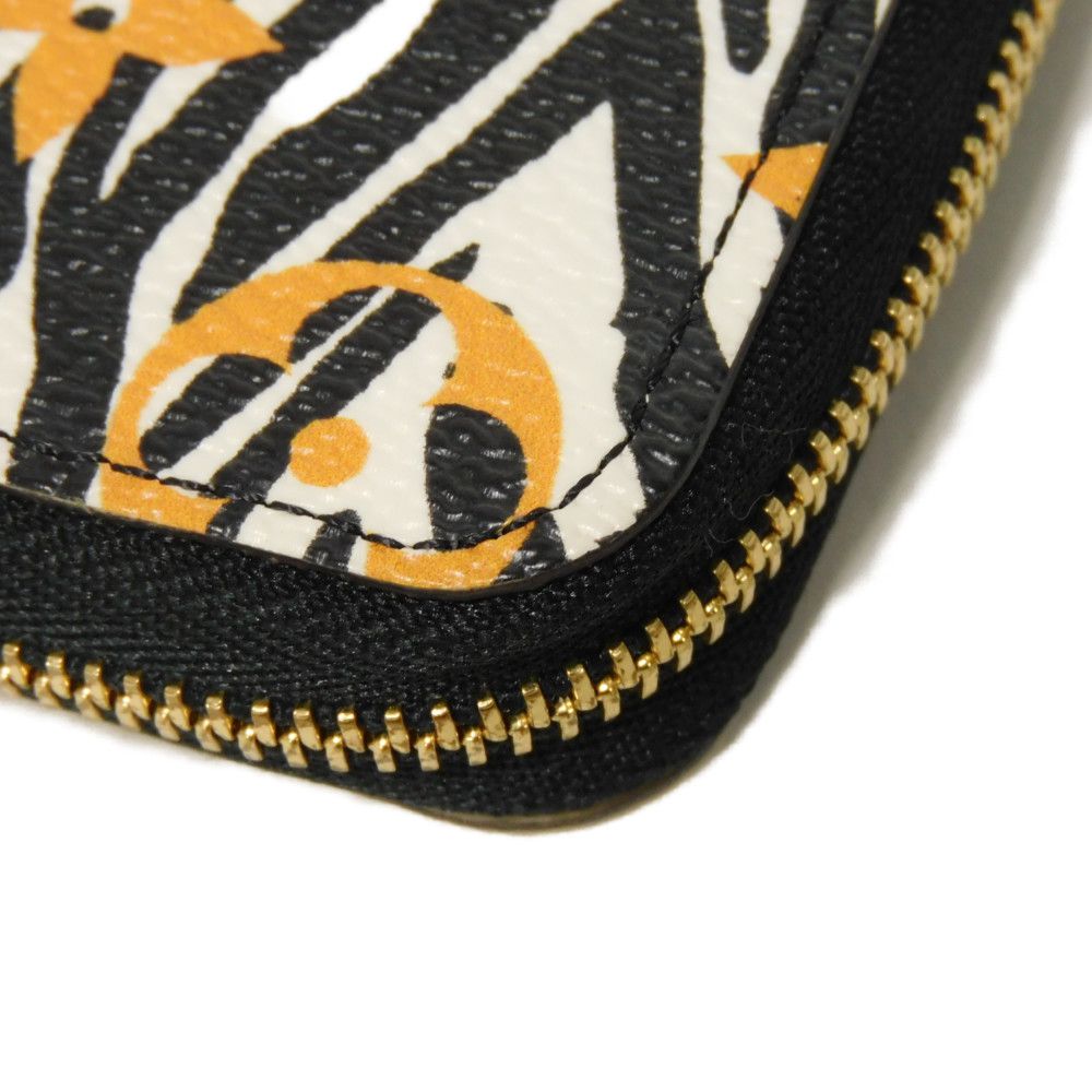 LOUIS VUITTON Coin case M67879 Monogram Giant Canvas (Animal Print) x Grain Leather Ivory Monogram Giant LV Jungle Animal Zip around purse