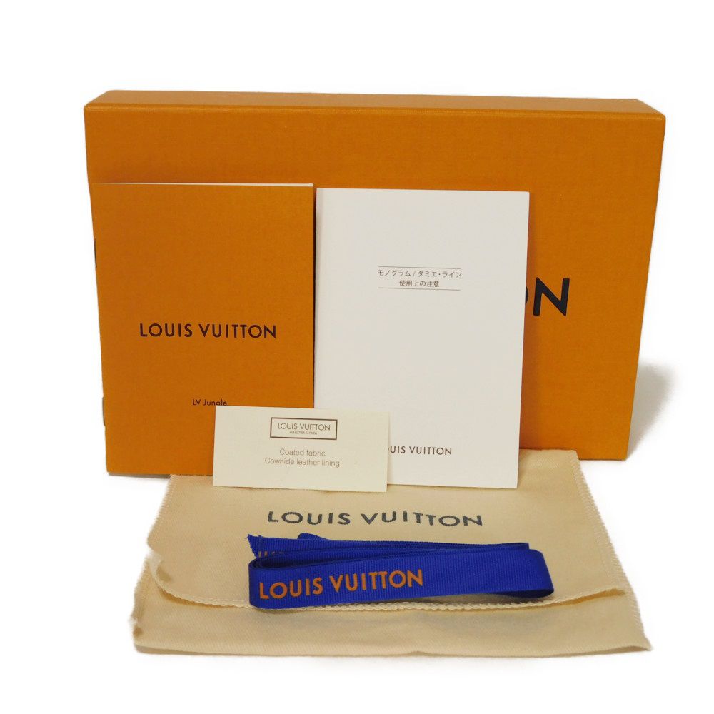 LOUIS VUITTON Coin case M67879 Monogram Giant Canvas (Animal Print) x Grain Leather Ivory Monogram Giant LV Jungle Animal Zip around purse