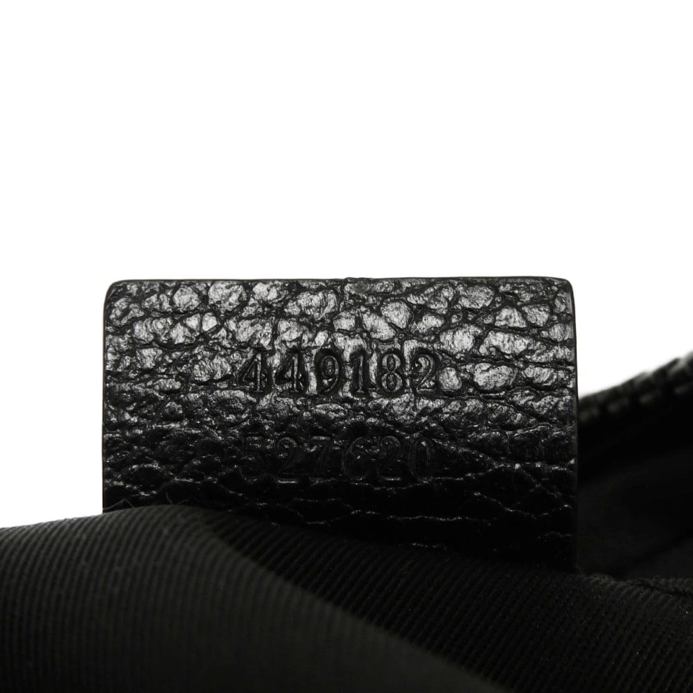 GUCCI Sling bag 449182 Nylon canvas x calf leather (embossed) black Logo embossing GG nylon waist pouch