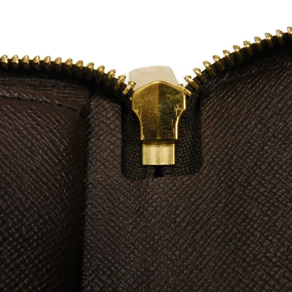 LOUIS VUITTON Long Wallet Purse N60003 Damier canvas x grain leather Ebene Damier Zippy Organizer