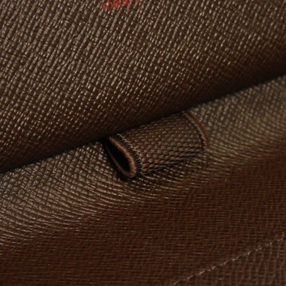 LOUIS VUITTON Long Wallet Purse N60003 Damier canvas x grain leather Ebene Damier Zippy Organizer