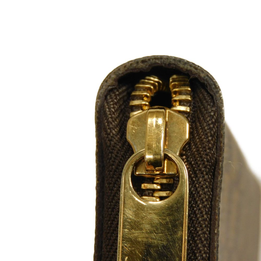 LOUIS VUITTON Long Wallet Purse N60003 Damier canvas x grain leather Ebene Damier Zippy Organizer