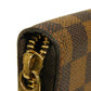 LOUIS VUITTON Long Wallet Purse N60003 Damier canvas x grain leather Ebene Damier Zippy Organizer
