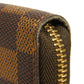 LOUIS VUITTON Long Wallet Purse N60003 Damier canvas x grain leather Ebene Damier Zippy Organizer