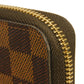 LOUIS VUITTON Long Wallet Purse N60003 Damier canvas x grain leather Ebene Damier Zippy Organizer