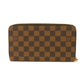 LOUIS VUITTON Long Wallet Purse N60003 Damier canvas x grain leather Ebene Damier Zippy Organizer