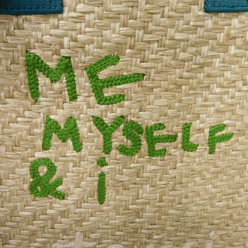 GUCCI Tote Bag 605831 straw natural logo ME MYSELF & I Tote