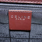 CELINE Hand Bag Leather Two Way Dark Brown Gold