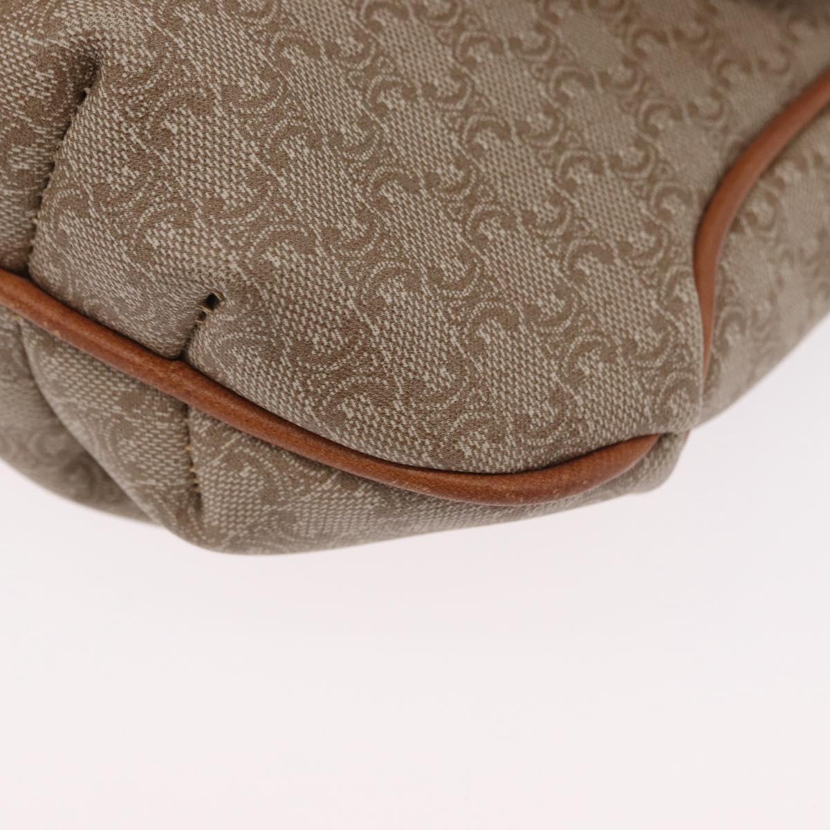 CELINE Macadam Monogram Canvas Shoulder Bag Beige Gold