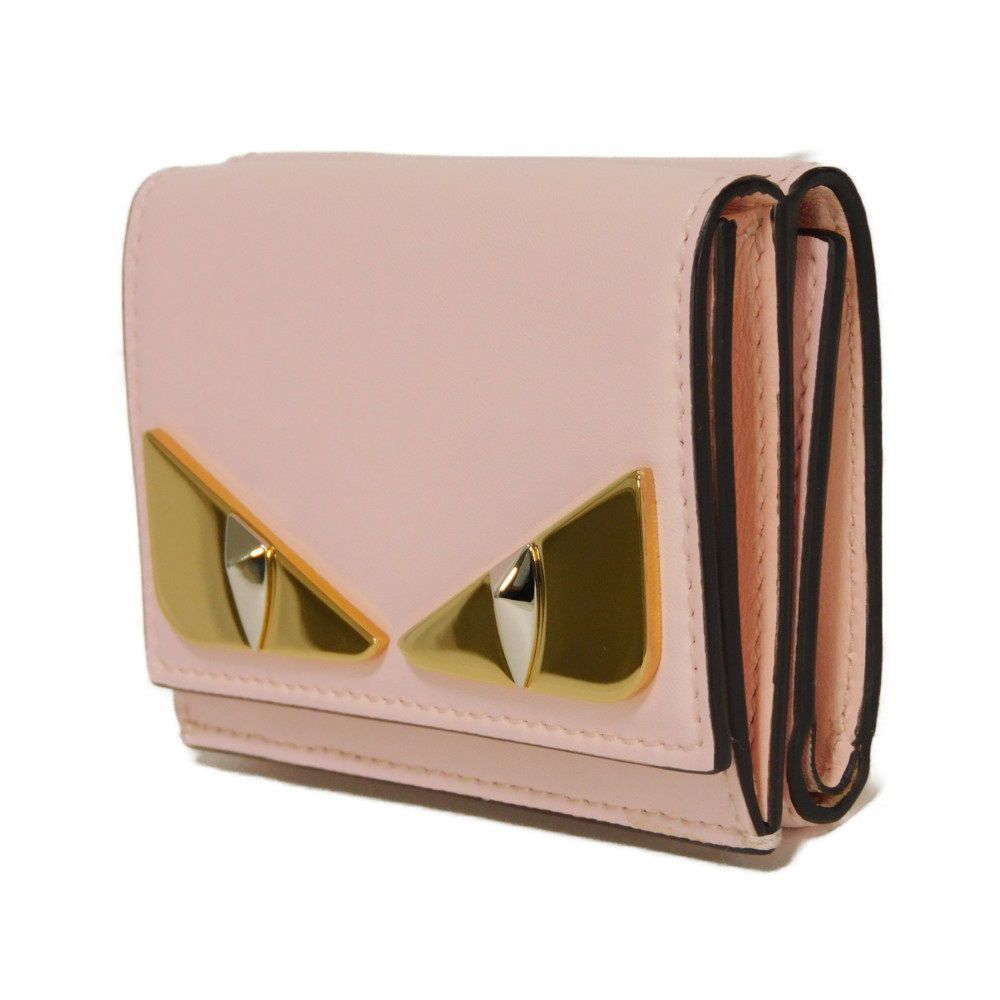 FENDI Tri-fold wallet 8M0395 3IF F13DP Smooth Calfskin Leather Confetto Monster Bag Bugs Micro trifold wallet