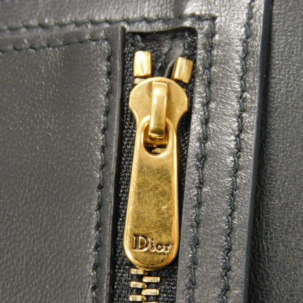 Dior Long Wallet Purse S5680CCEH Goatskin black D logo Saddle Slim Wallet