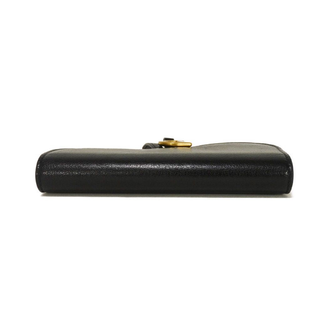 Dior Long Wallet Purse S5680CCEH Goatskin black D logo Saddle Slim Wallet