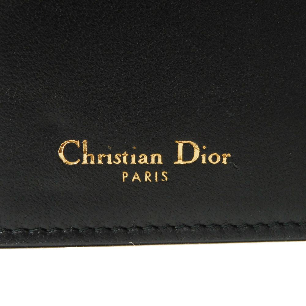 Dior Long Wallet Purse S5680CCEH Goatskin black D logo Saddle Slim Wallet