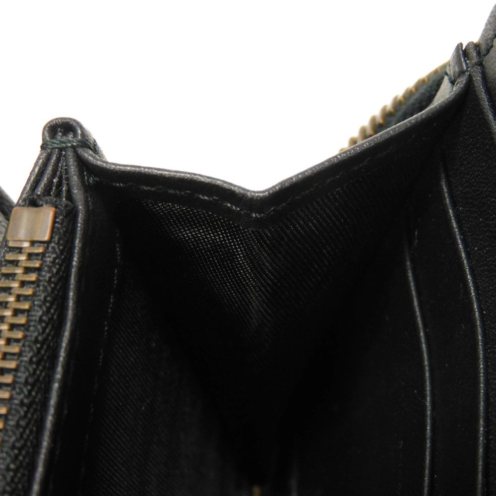 GUCCI Long Wallet Purse 476069 DYWQT 8224 Smooth Calfskin Leather black logo Queen Margaret Zip Around Wallet