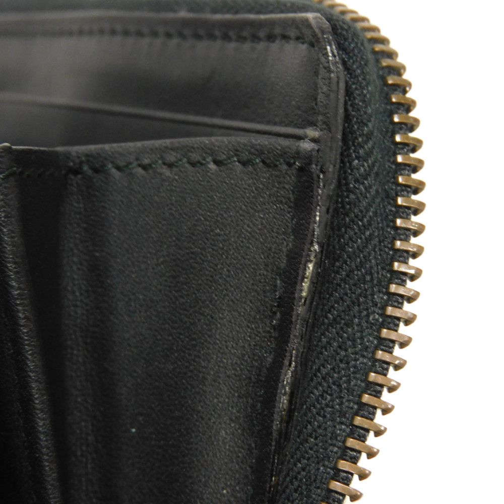 GUCCI Long Wallet Purse 476069 DYWQT 8224 Smooth Calfskin Leather black logo Queen Margaret Zip Around Wallet